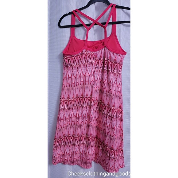 Prana Cora Azalea Feather Dress Women's size MEDIUM Pink Racerback - Picture 5 of 8